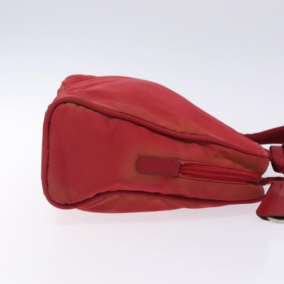 PRADA Hand Bag Nylon Red Silver - Picture 4 of 13